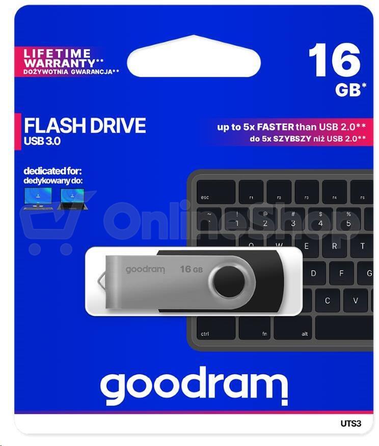 GOODRAM Flash Disk 16GB UTS3, USB 3.0, černá (UTS3-0160K0R11)