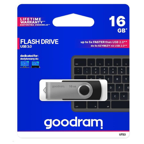 GOODRAM Flash Disk 16GB UTS3, USB 3.0, černá (foto 4)