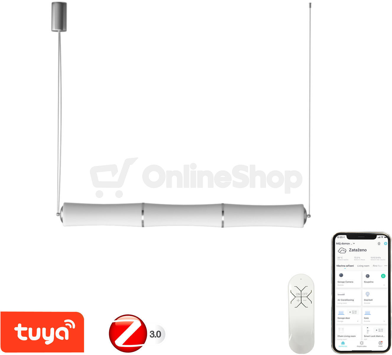 Immax NEO BAMBOOS Smart závěsné svítidlo 135cm 45W bílé Zigbee 3.0 linear