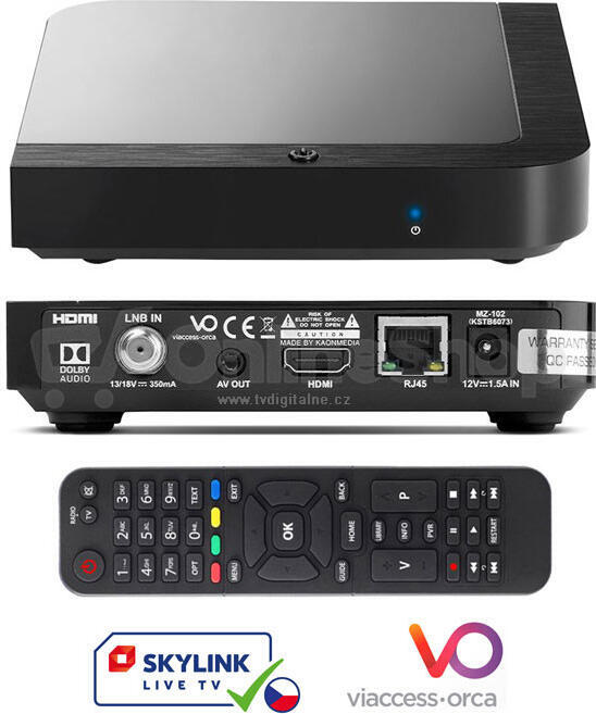 Satelitní přijímač Kaon MZ102 Viaccess Skylink