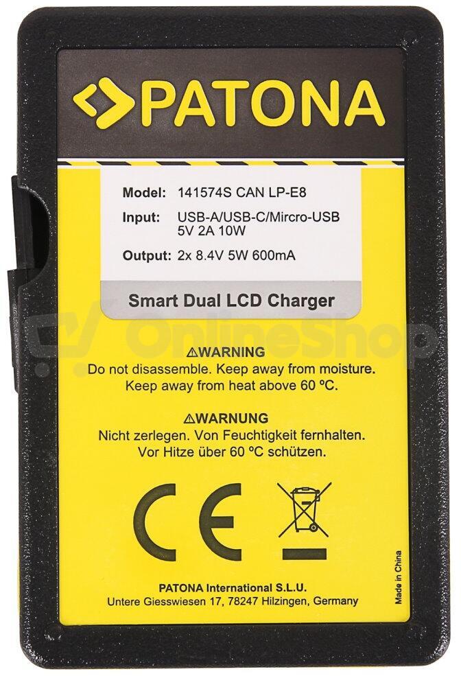 Nabíječka PATONA Dual Canon LP-E8 (PT141574)