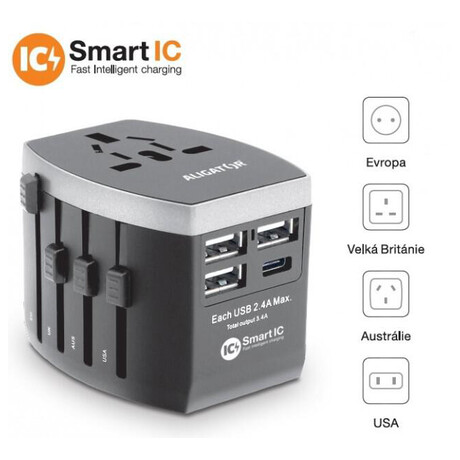 Aligator 3,4A,3xUSB,čern CHS0009 (foto 4)
