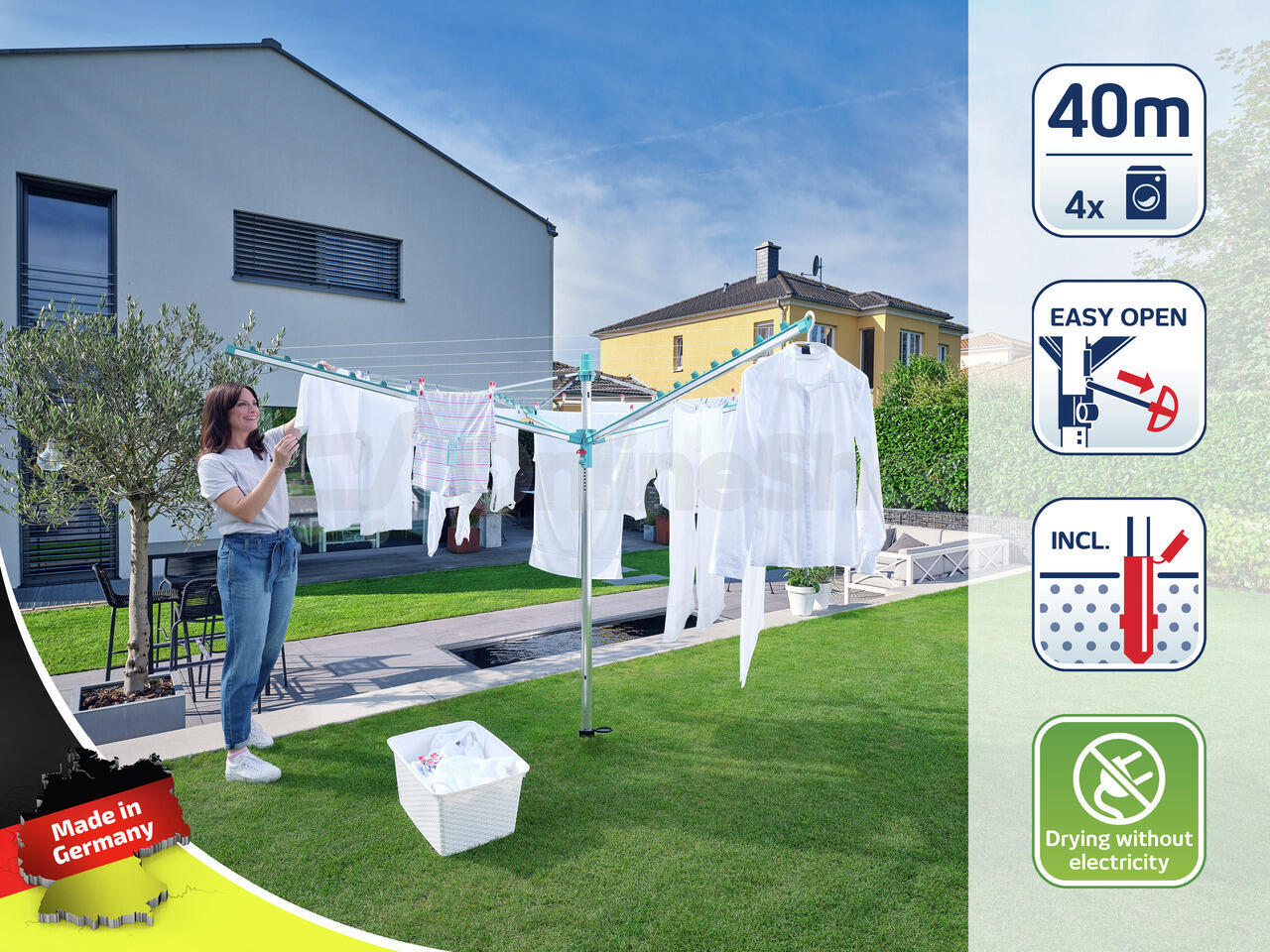 Venkovní sušák Leifheit LINOMATIC 400 Easy
