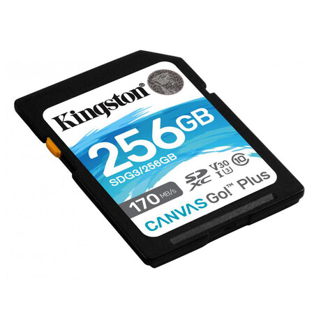 KINGSTON 256GB SDXC Canvas Go! Plus 170R/90W CL10 U3 V30 (SDG3/256GB)