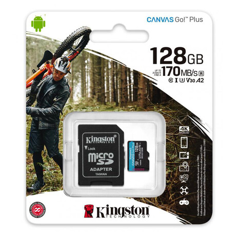 Kingston Canvas Go Plus A2/micro SDXC/128GB/UHS-I U3 / Class 10/+ Adaptr (SDCG3/128GB)