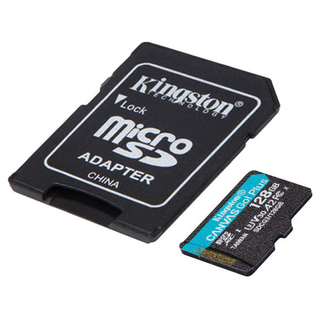 Kingston Canvas Go Plus A2/micro SDXC/128GB/UHS-I U3 / Class 10/+ Adaptr (SDCG3/128GB)