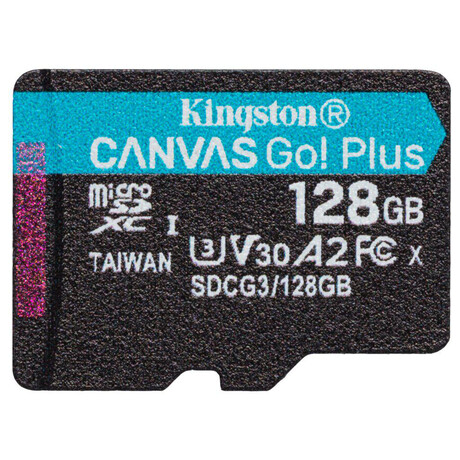 Kingston Canvas Go Plus A2/micro SDXC/128GB/UHS-I U3 / Class 10/+ Adaptr (SDCG3/128GB)