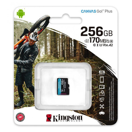 Kingston Canvas Go Plus A2/micro SDXC/256GB/UHS-I U3 / Class 10 (SDCG3/256GBSP)