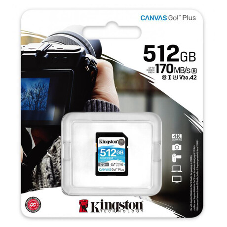 Kingston Canvas Go Plus / SDXC / 512GB / UHS-I U3 / Class 10 (SDG3/512GB)