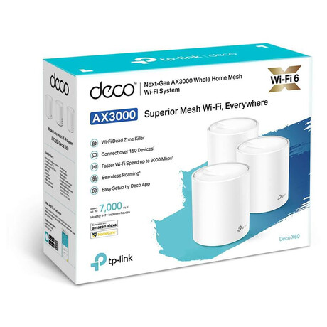 TP-Link AX3000 Smart Home Mesh WiFi6 System Deco X60(3-pack)