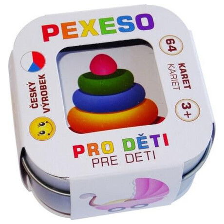 Teddies Pexeso Pro dti 64 karet v plechov krabice 6x6x4cm 9ks v boxu