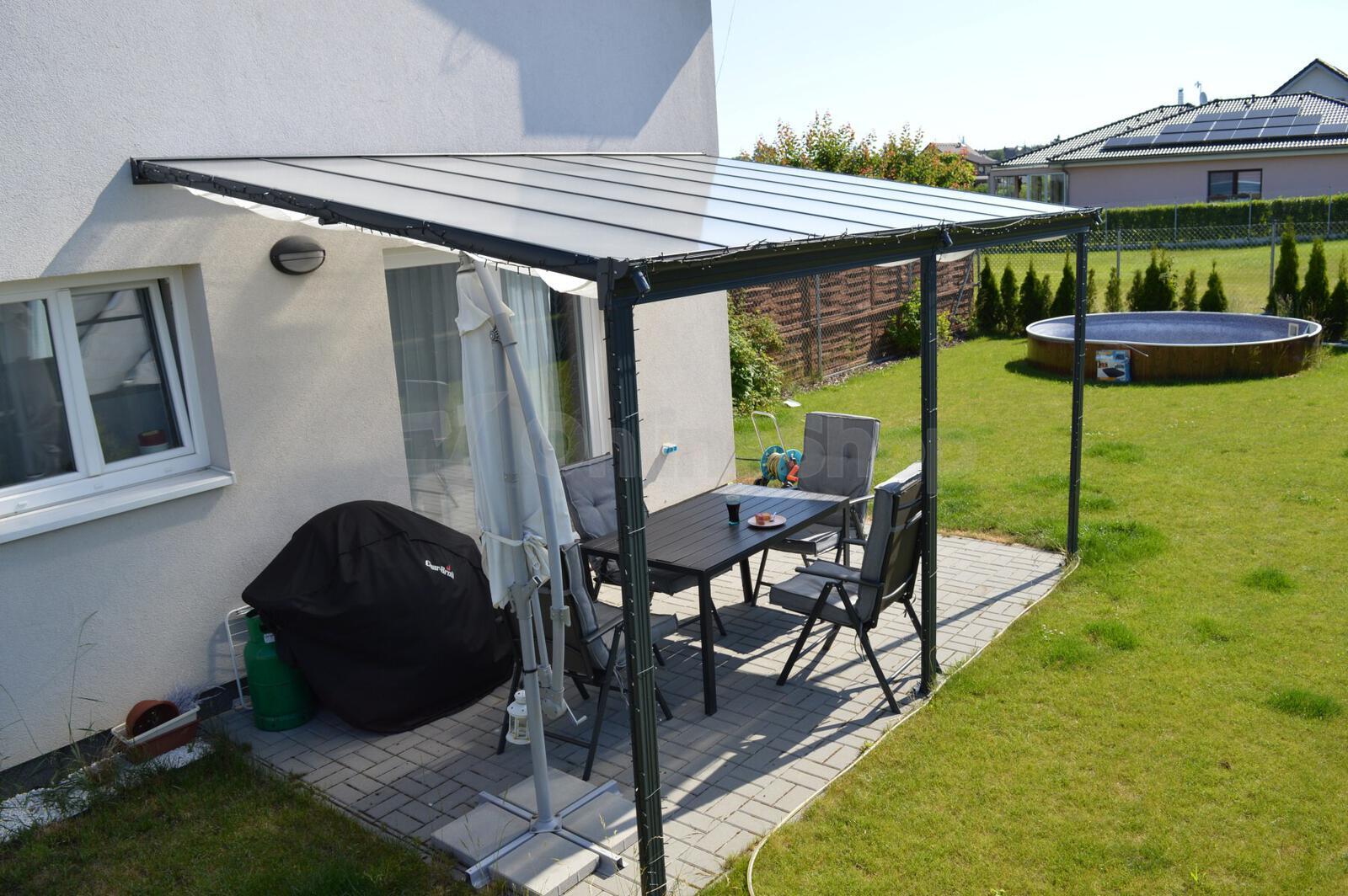 Pergola LANITPLAST WALL 43 hliníková, antracit/bronz