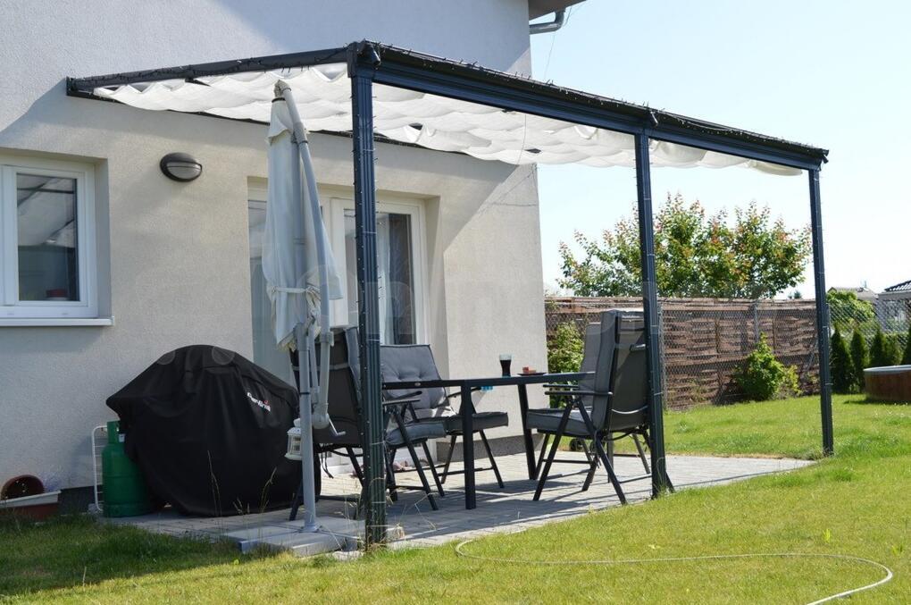 Pergola LANITPLAST WALL 53 hliníková, antracit/bronz