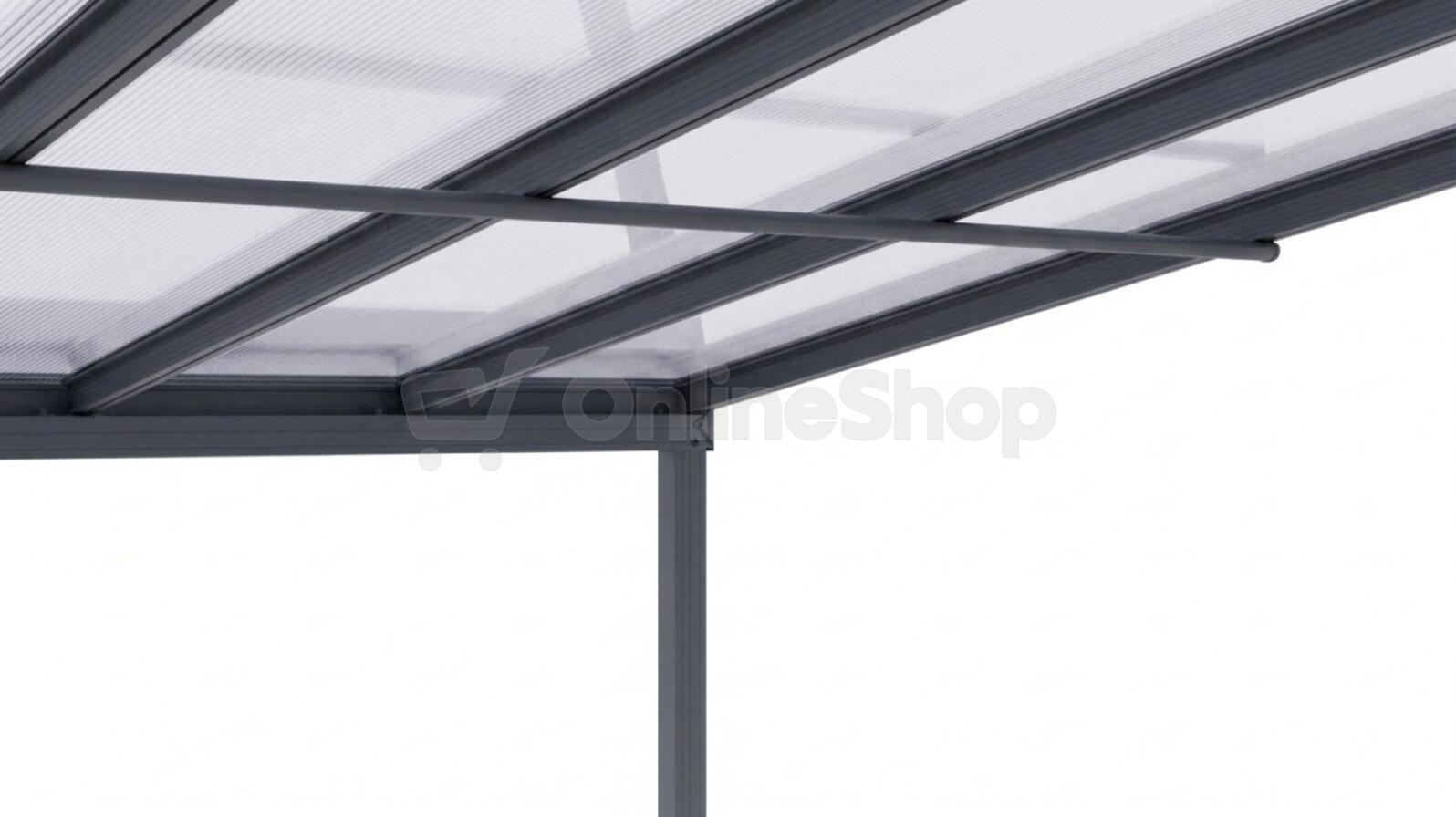 Pergola LANITPLAST WALL 53 hliníková, antracit/čirý