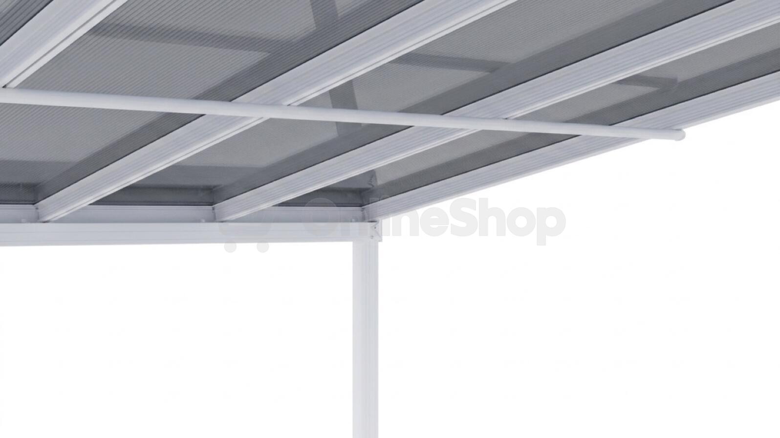 Pergola LANITPLAST WALL 53 hliníková, bílá/bronz
