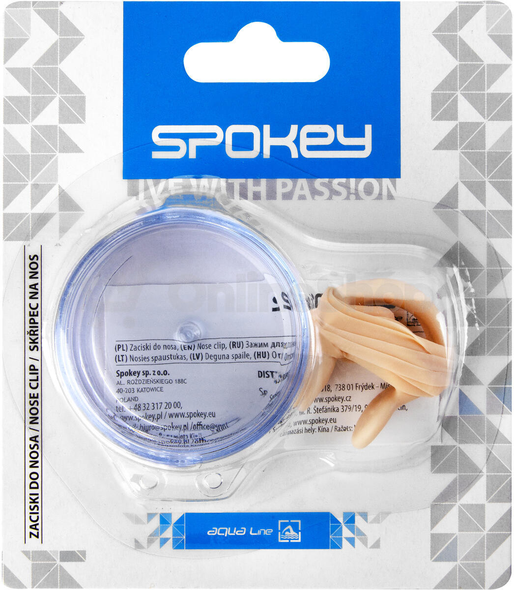 Spokey PELAMIS Plavecký klip na nos, béžový