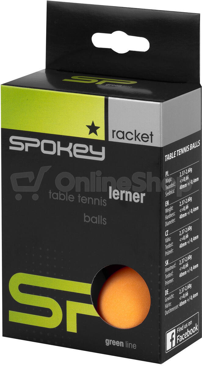 Spokey LERNER * Pingpongové míčky, 6 ks, oranžové