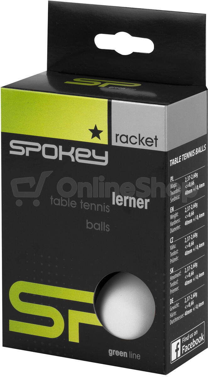 Spokey LERNER * Pingpongové míčky, 6 ks, bílé