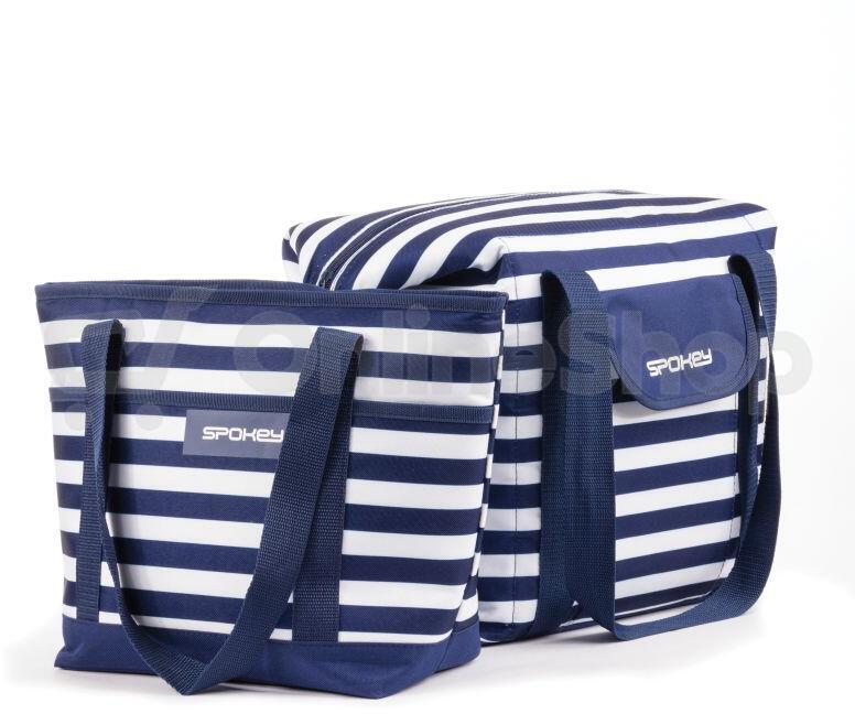 Spokey ACAPULCO Termotaška, 12 l, modré pruhy
