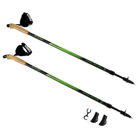 Spokey RUBBLE Hole Nordic Walking, 2dln, systm Antishock, erno-zelen