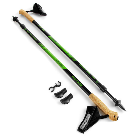 Spokey RUBBLE Hole Nordic Walking, 2dln, systm Antishock, erno-zelen