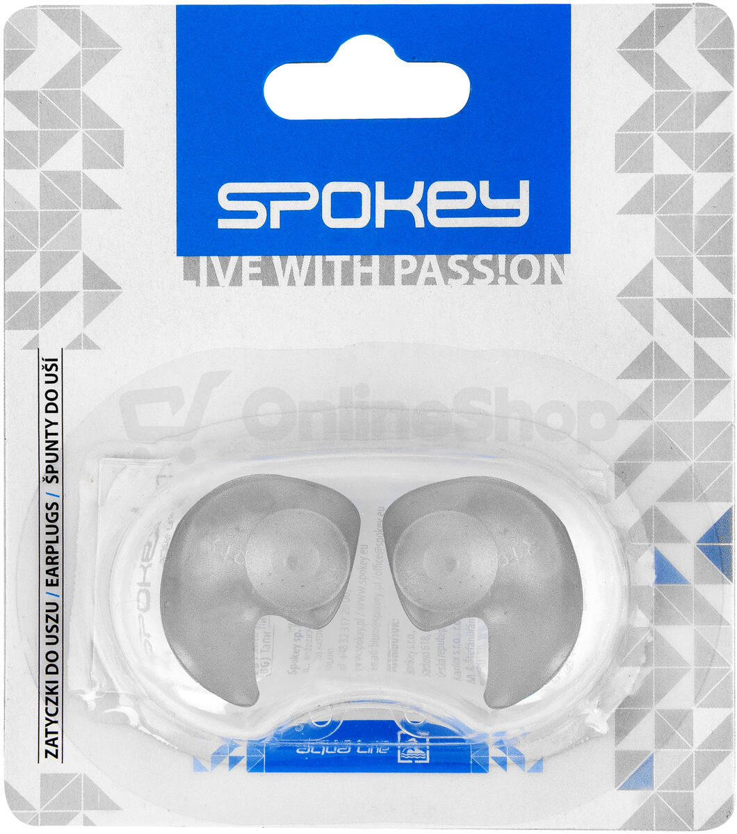 Spokey AMMUS Špunty do uší na plavání, šedé
