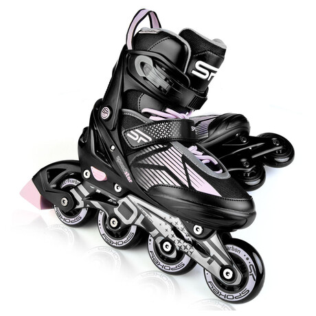 Spokey SPEED PRO Kolekov brusle, erno-rov, ABEC9 Carbon, vel. 33-36