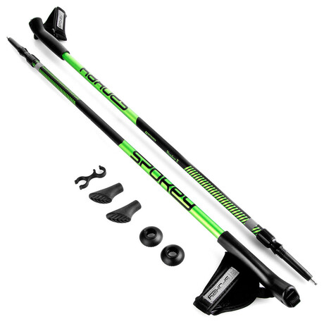 Spokey MEADOW Hole Nordic Walking, 2dln, systm Antishock, erno-zelen