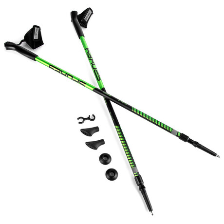 Spokey MEADOW Hole Nordic Walking, 2dln, systm Antishock, erno-zelen