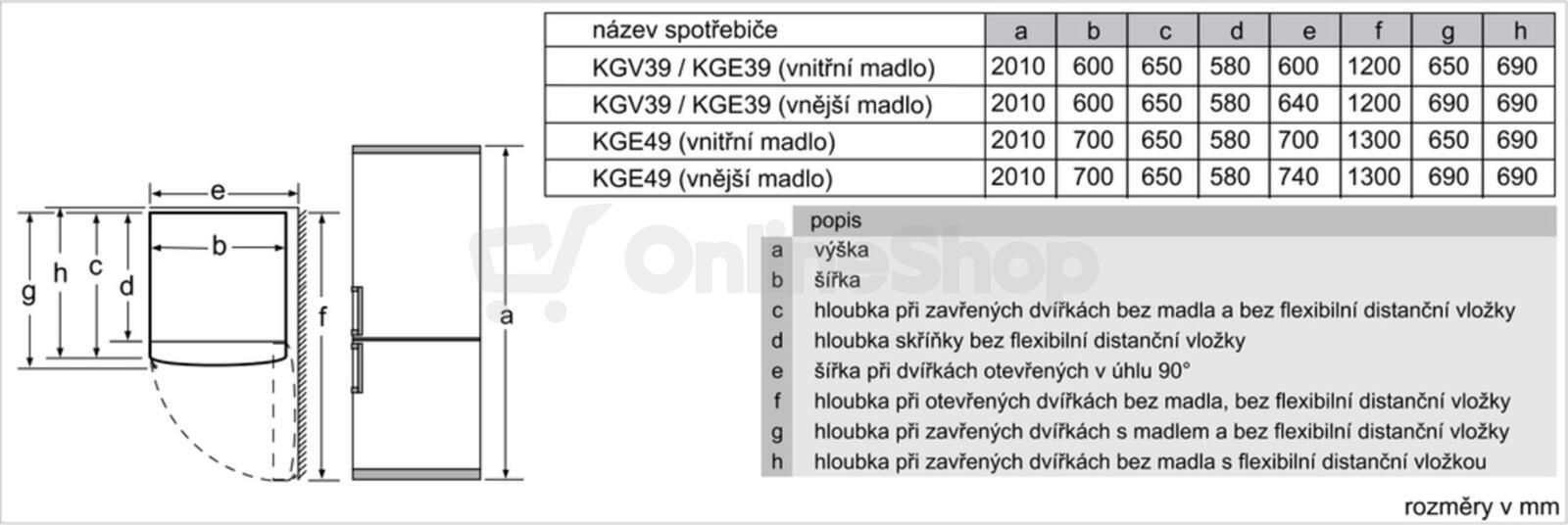 Chladnička Bosch KGE39ALCA