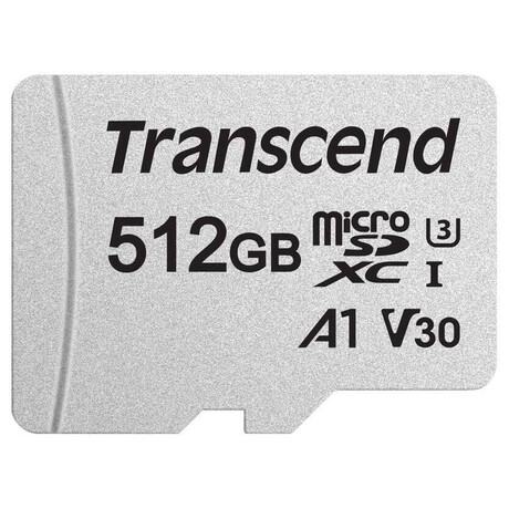 Transcend 512GB microSDXC 300S UHS-I U3 V30 A1 (Class 10) pamov karta (s adaptrem), 95MB/s R, 40MB/s W (TS512GUSD300S-A)