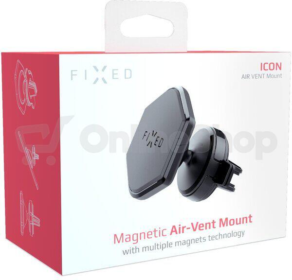 Magnetický držák FIXED Icon Air Vent do ventilace s kloubem, černý