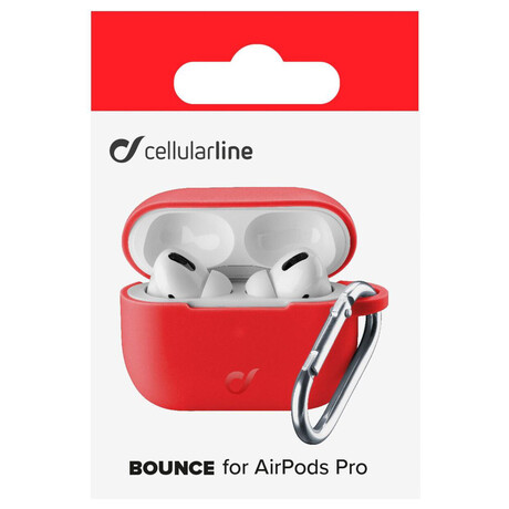 Ochrann kryt s karabinou Cellularline Bounce pro Apple AirPods Pro, erven