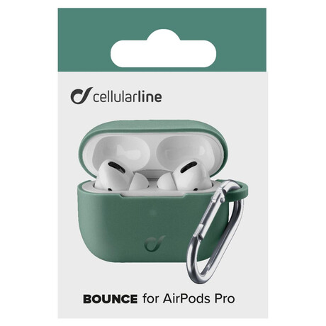 Ochrann kryt s karabinou Cellularline Bounce pro Apple AirPods Pro, zelen