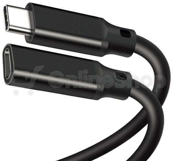 PremiumCord prodlužovací kabel USB-C 3.1 gen. 2, 1,5m černý