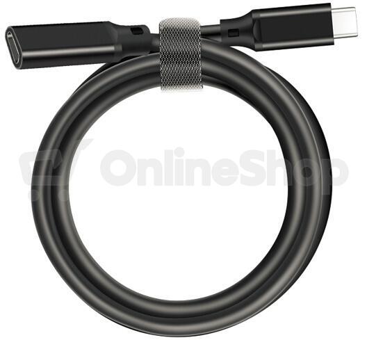 PremiumCord prodlužovací kabel USB-C 3.1 gen. 2, 1,5m černý