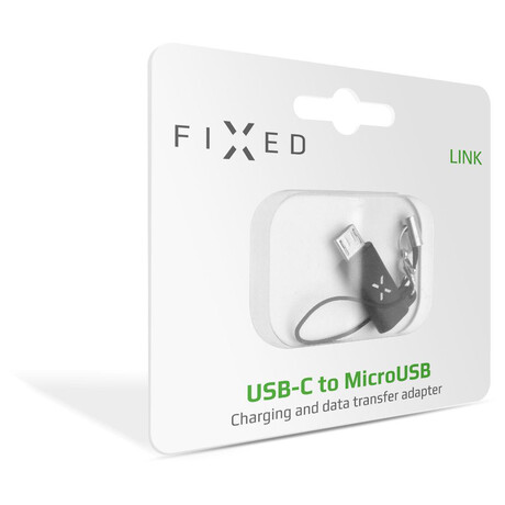 Redukce FIXED Link z USB-C na microUSB, černá