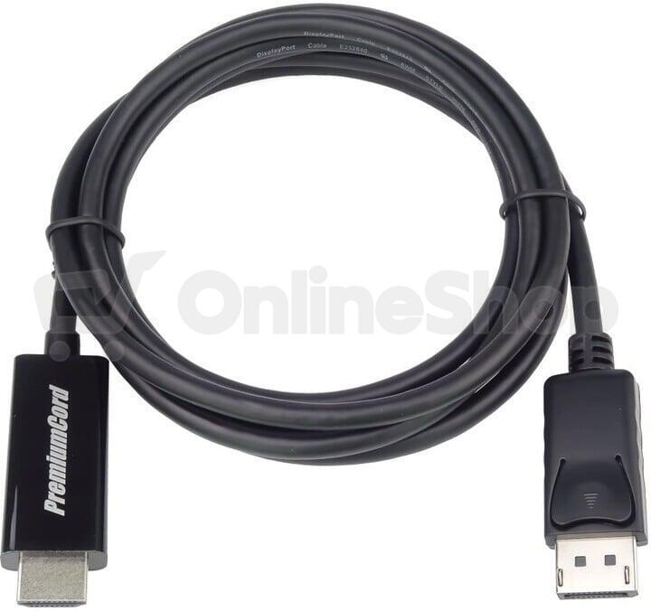 Kabel PremiumCord DisplayPort 1.2 na HDMI 2.0, 2m