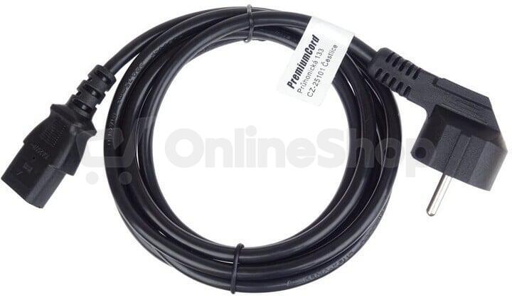 PremiumCord kabel síťový 230V k počítači 1m
