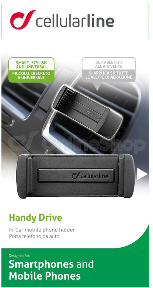 Univerzální držák do ventilace Cellularline Handy Drive, černý