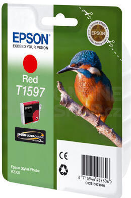 Inkoustová náplň Epson T1597, 17ml originální - červená