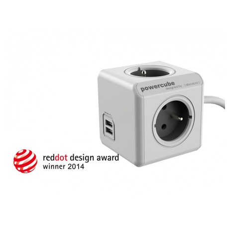 PowerCube Extended USB zásuvka šedá