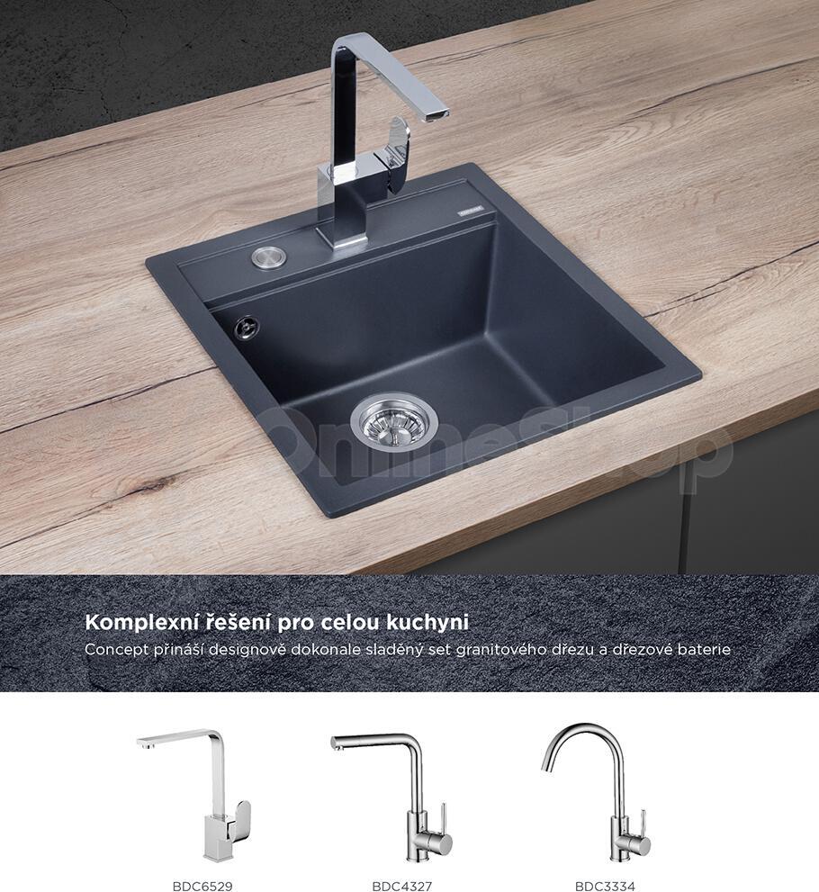 Dřez Concept DG00C50dg Cubis tmavě šedý