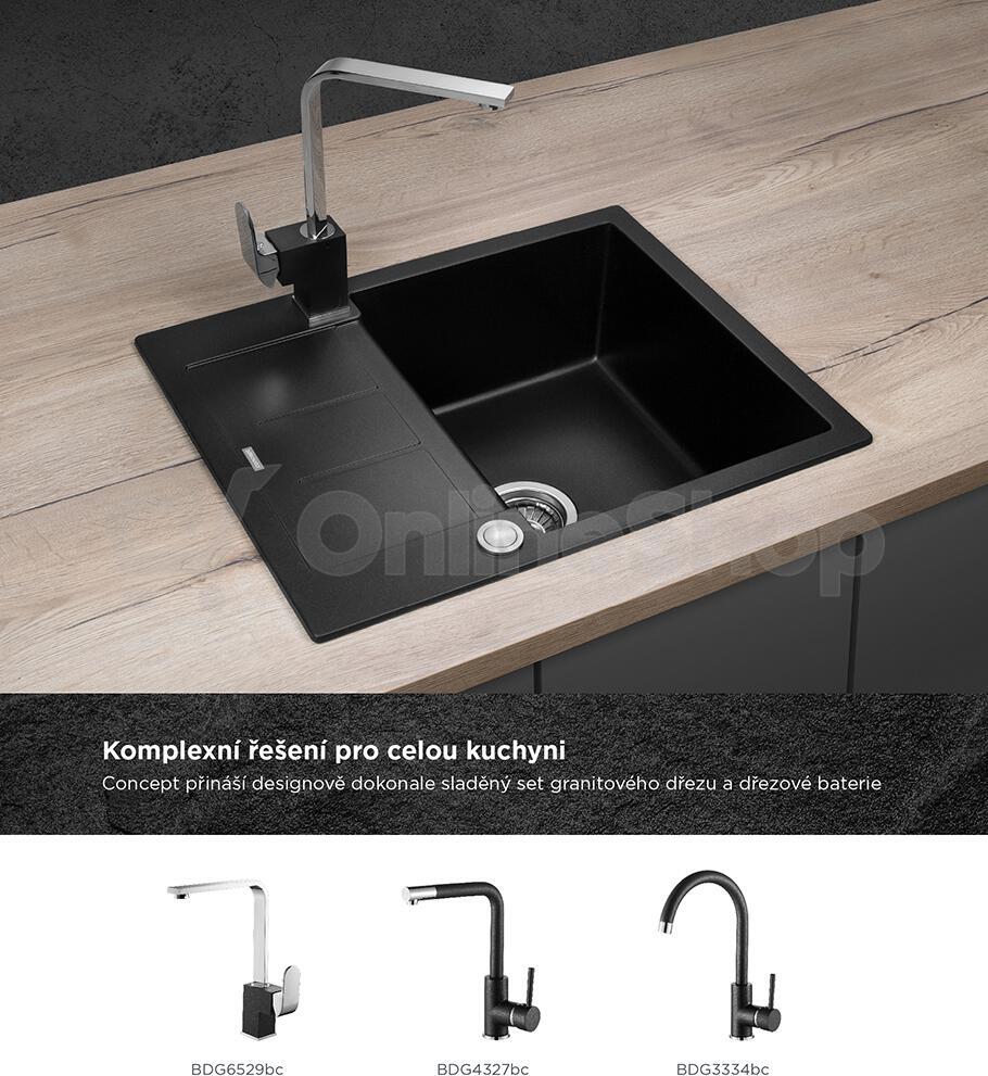 Dřez Concept DG05C45bc Cubis černý