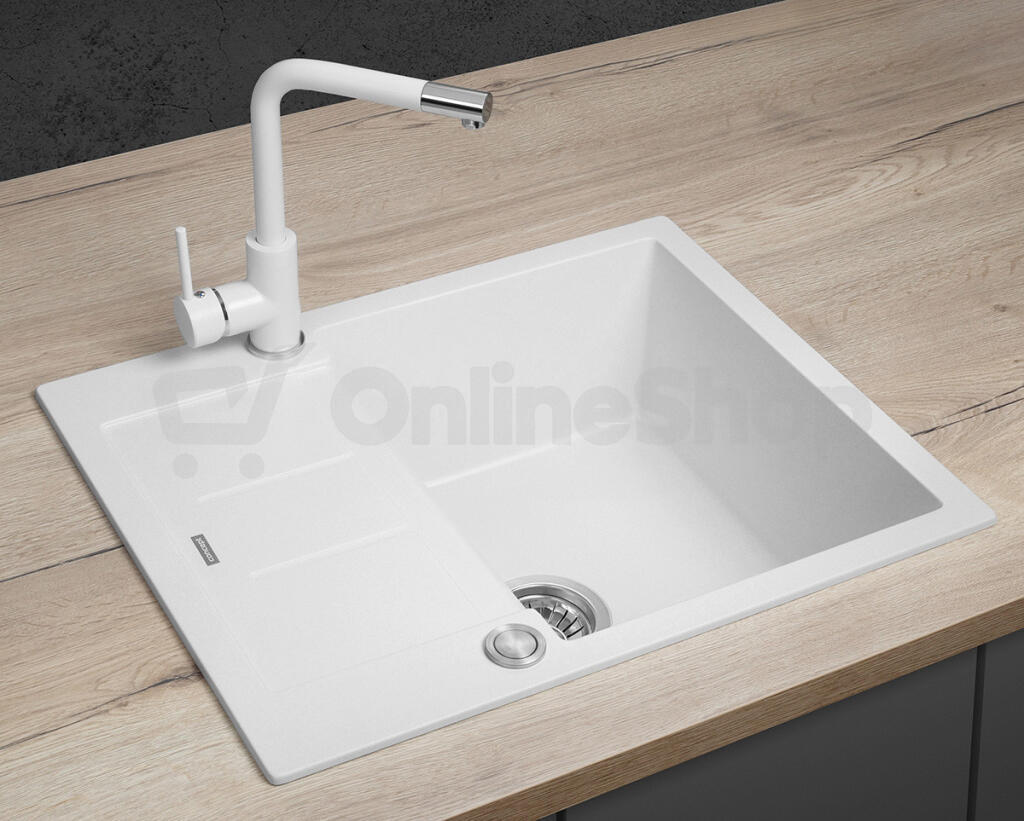 Dřez Concept DG05C45wh Cubis granitový bílý