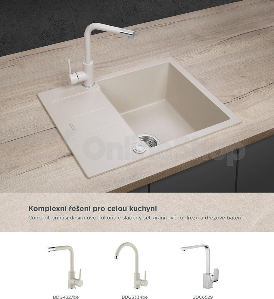 Dřez Concept DG05C45be Cubis granitový béžový