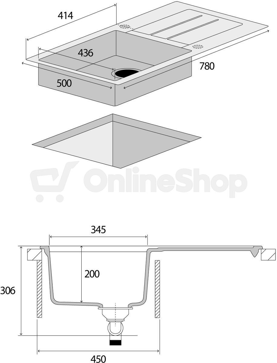 Dřez Concept DG10C45be Cubis granitový béžový