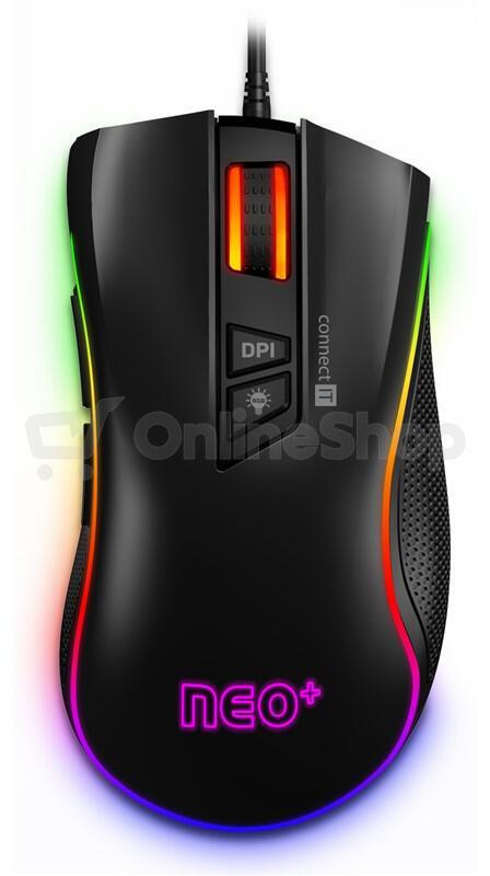 CONNECT IT NEO+ profesionální optická herní myš se softwarem, RGB podsvícení, ČERNÁ (CMO-3591-BK)