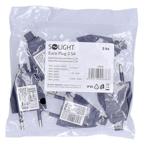 Solight zstrka ploch 2.5A, pm, IP20, ern