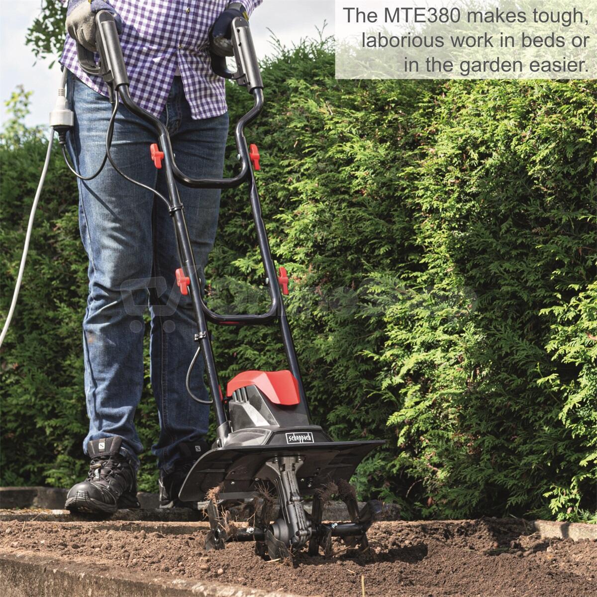 Scheppach MTE 380, kultivátor s elektrickým motorem 1050 W